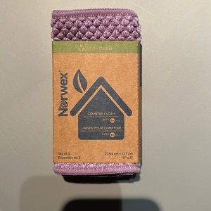 Norwex Counter Cloths Set of 3 Vanilla/mushroom/amethyst NWT